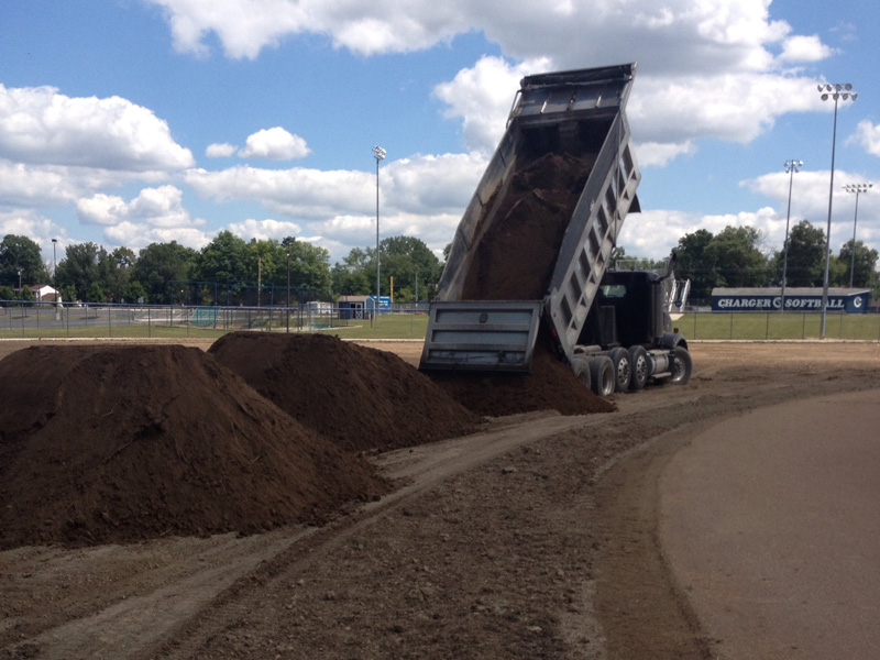 Over 1200 tons of sandy loam topsoil delivered.